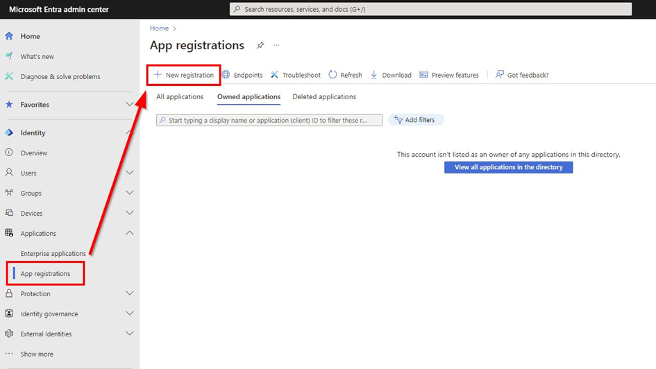 App Registration Screenshot
